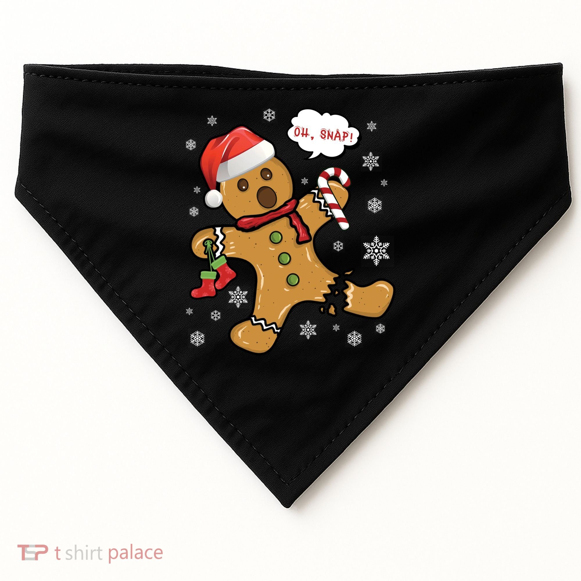 Gingerbread Cookie Santa Hat Oh Snap Funny Christmas Gift USA-Made Doggie Bandana