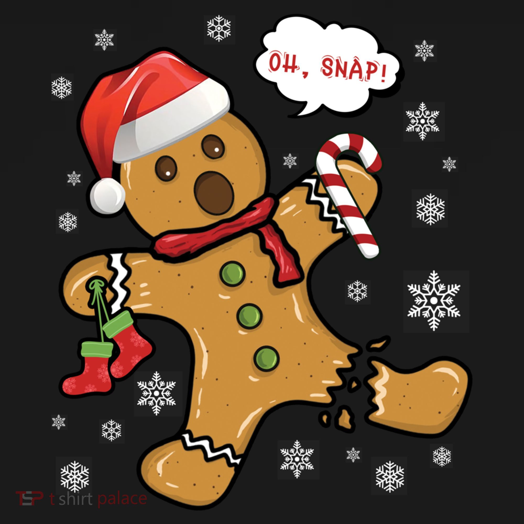 Gingerbread Cookie Santa Hat Oh Snap Funny Christmas Gift Pajama Set