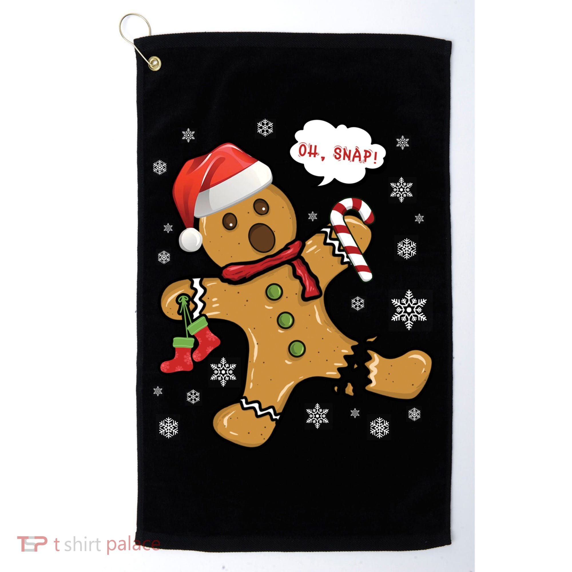 Gingerbread Cookie Santa Hat Oh Snap Funny Christmas Gift Golf Towel