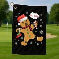 Gingerbread Cookie Santa Hat Oh Snap Funny Christmas Gift Golf Towel thumb 1