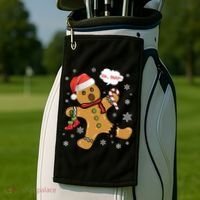Gingerbread Cookie Santa Hat Oh Snap Funny Christmas Gift Golf Towel thumb 2