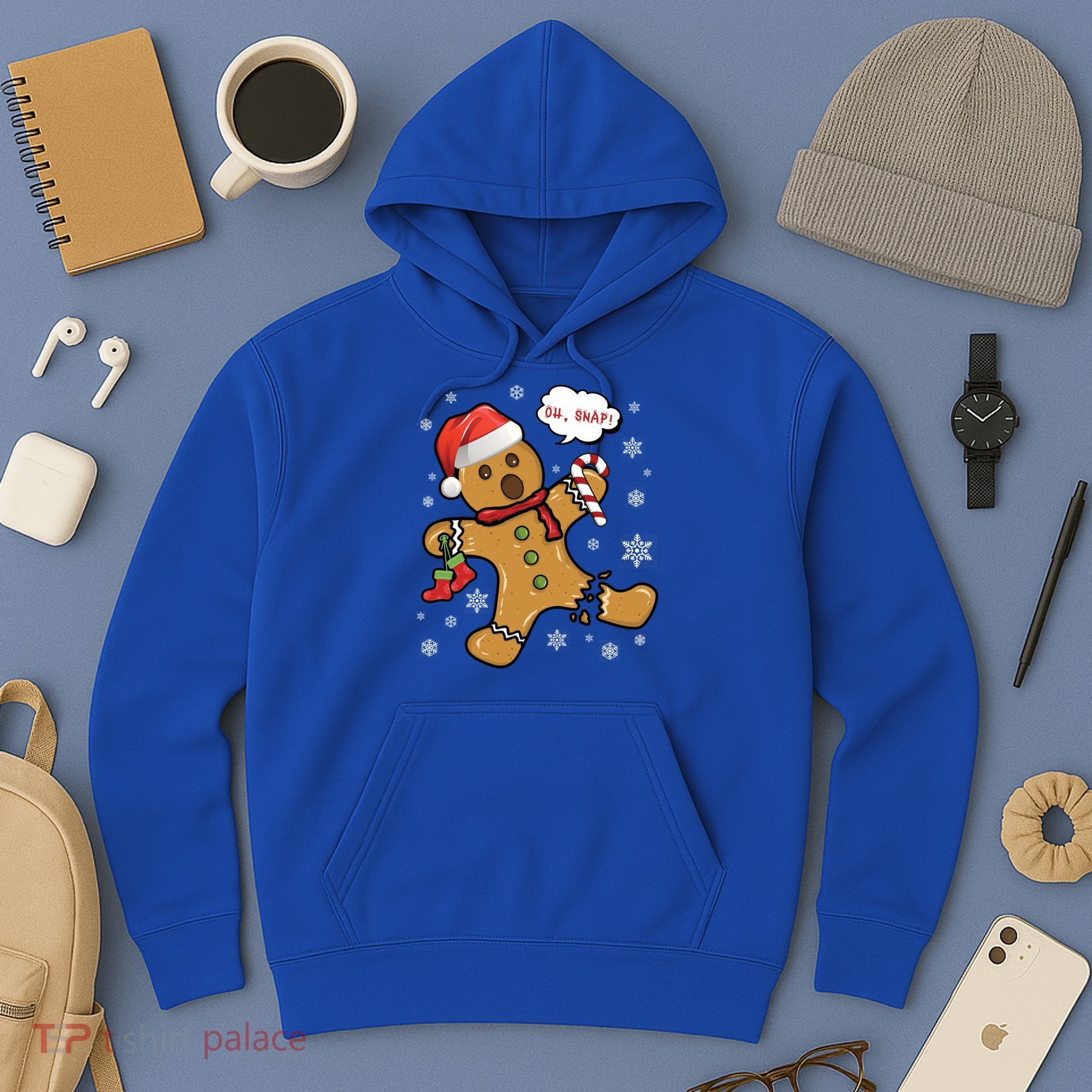 Gingerbread Cookie Santa Hat Oh Snap Funny Christmas Gift Hoodie