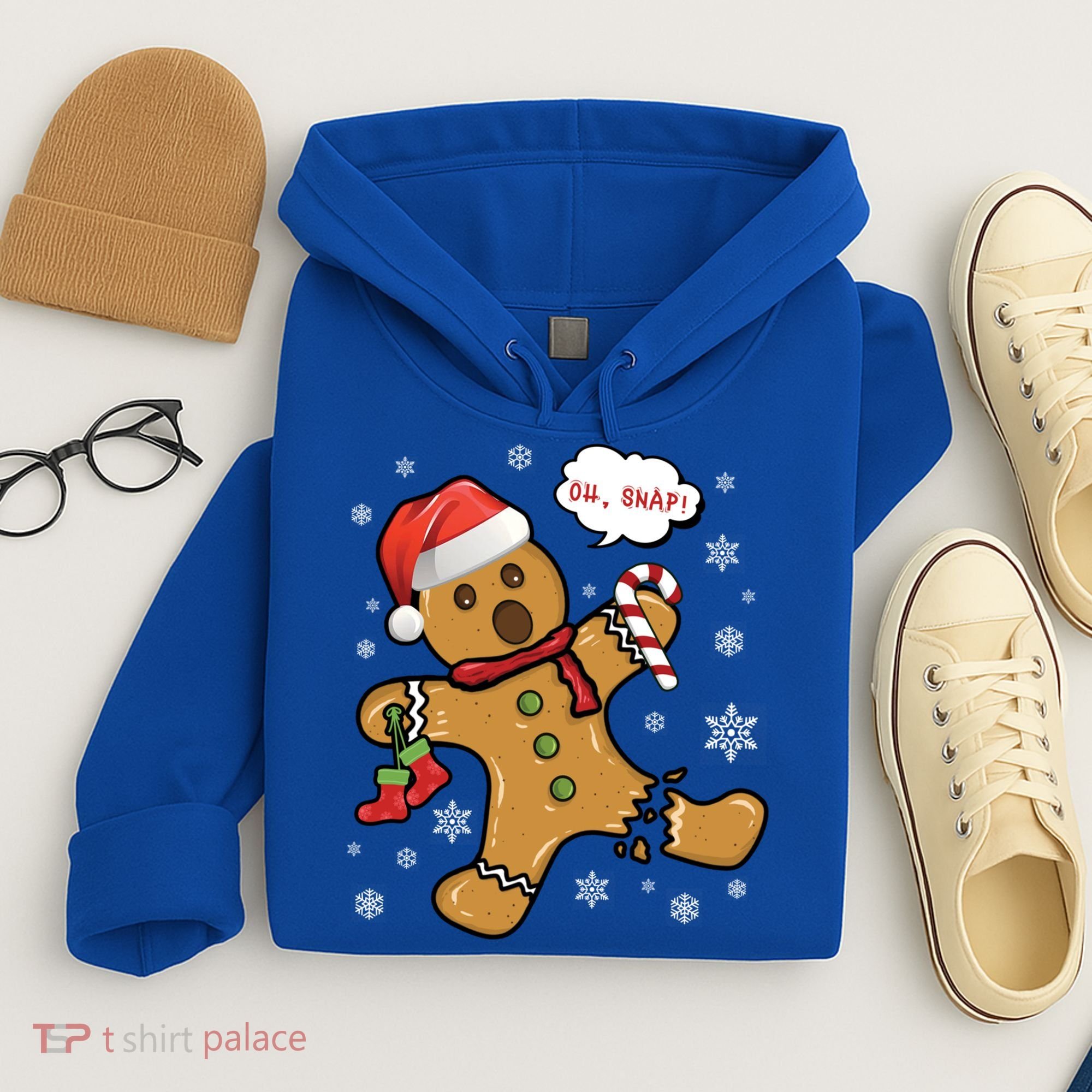 Gingerbread Cookie Santa Hat Oh Snap Funny Christmas Gift Hoodie