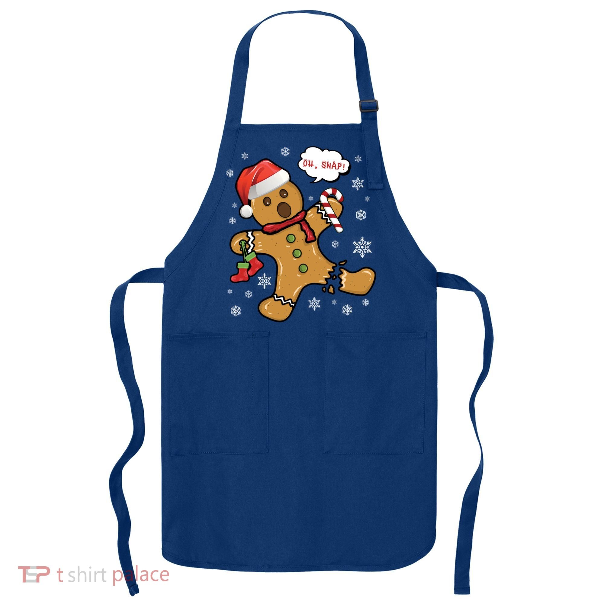 Gingerbread Cookie Santa Hat Oh Snap Funny Christmas Gift Apron