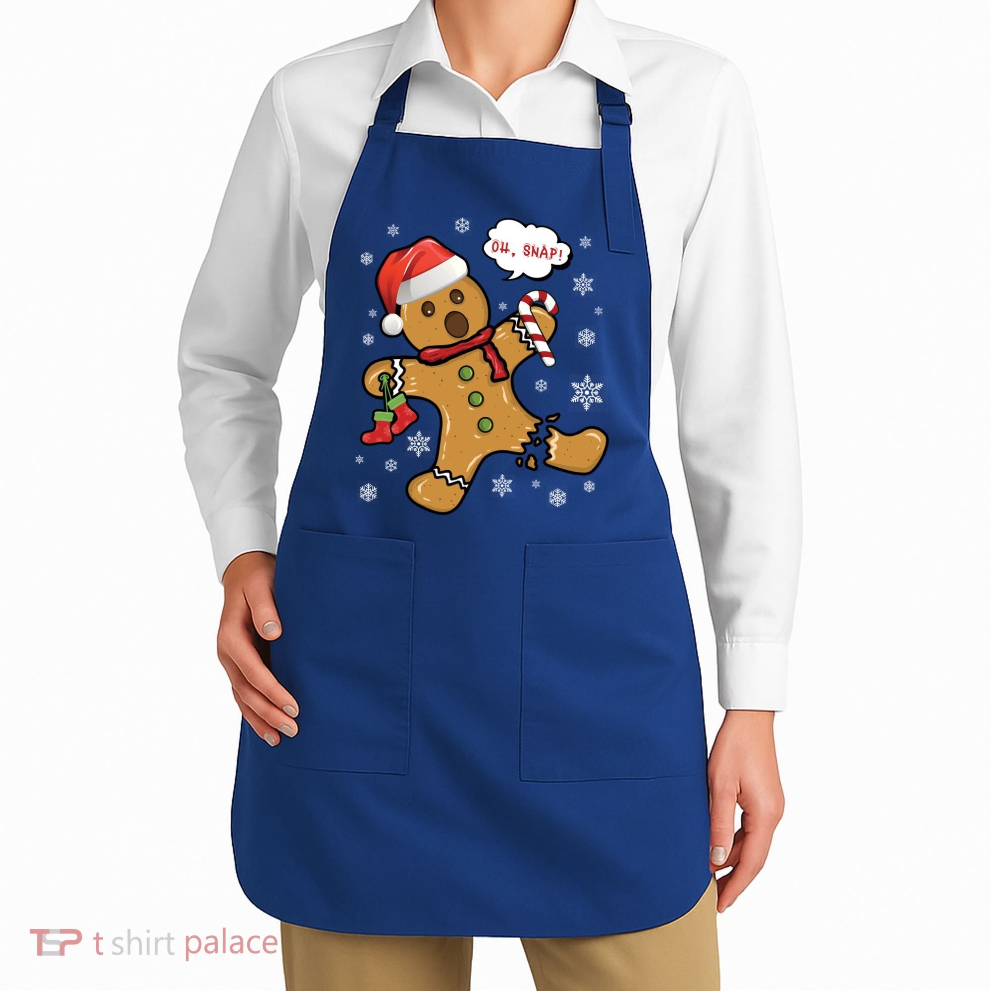 Gingerbread Cookie Santa Hat Oh Snap Funny Christmas Gift Apron
