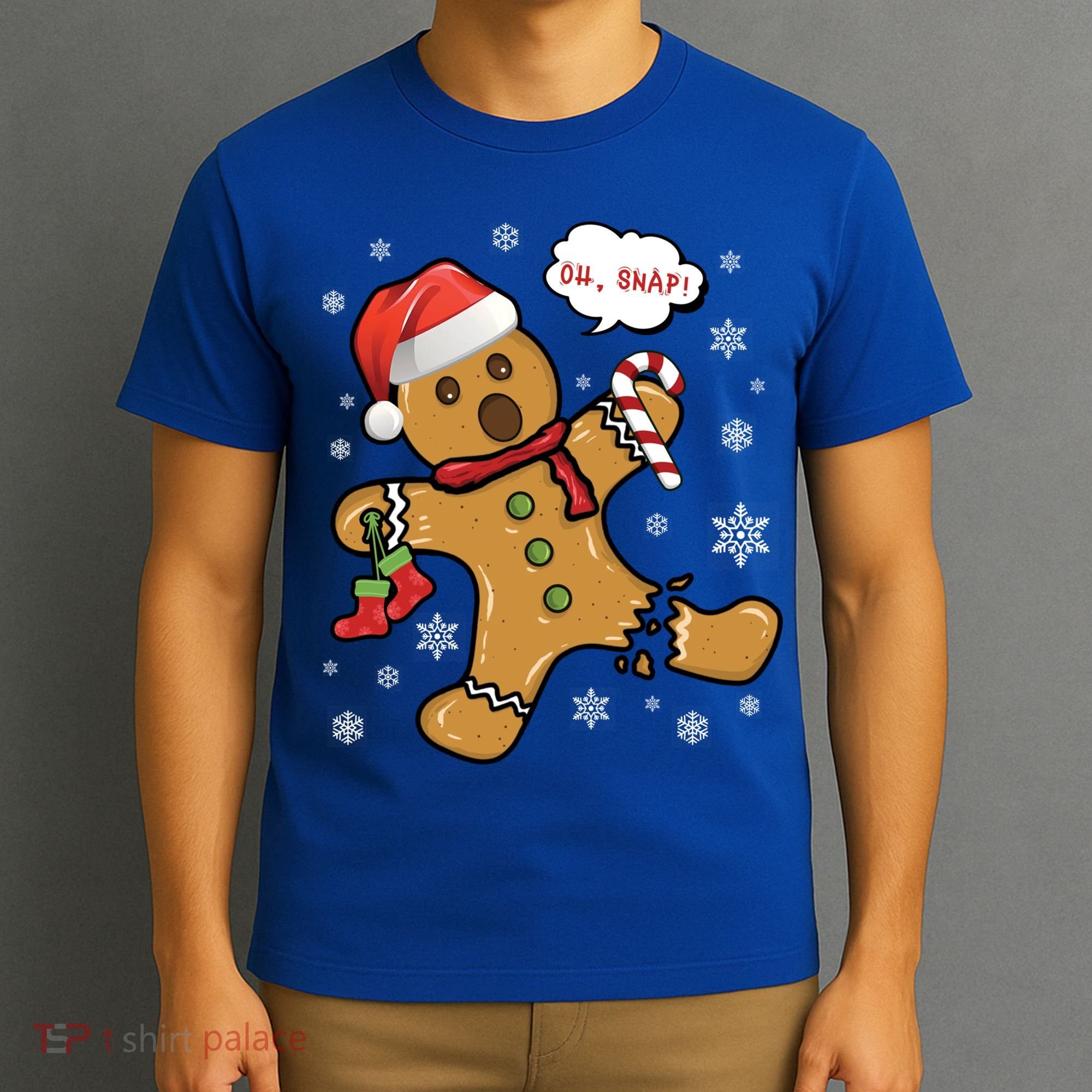 Gingerbread Cookie Santa Hat Oh Snap Funny Christmas Gift T-Shirt