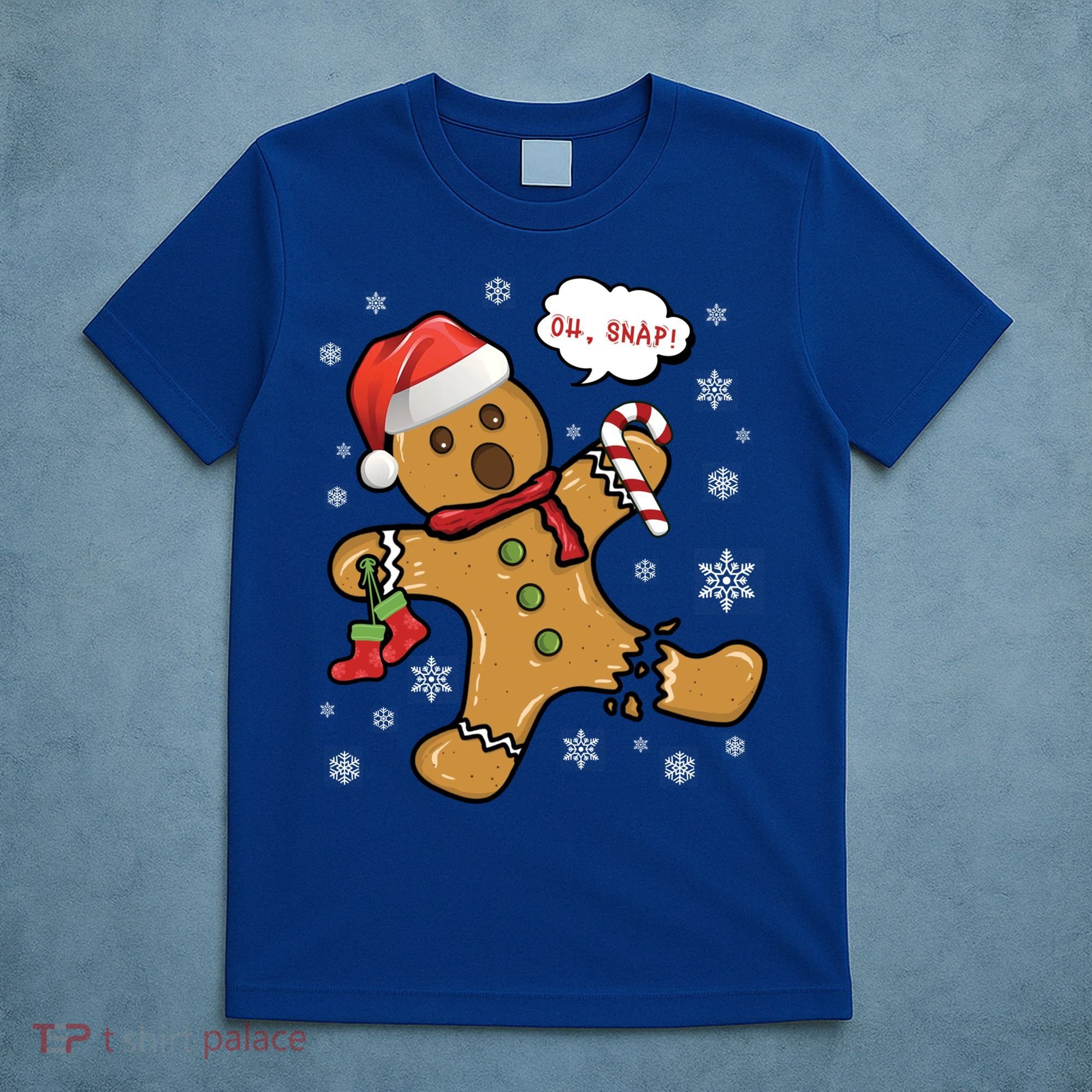 Gingerbread Cookie Santa Hat Oh Snap Funny Christmas Gift T-Shirt