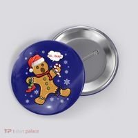 Gingerbread Cookie Santa Hat Oh Snap Funny Christmas Gift Button thumb 0