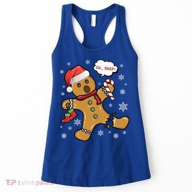 Gingerbread Cookie Santa Hat Oh Snap Funny Christmas Gift Women's Tank Top