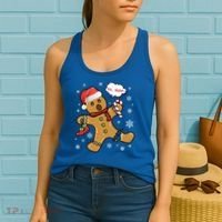 Gingerbread Cookie Santa Hat Oh Snap Funny Christmas Gift Women's Tank Top thumb 2