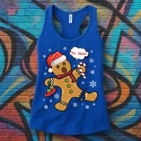 Gingerbread Cookie Santa Hat Oh Snap Funny Christmas Gift Women's Tank Top thumb 3