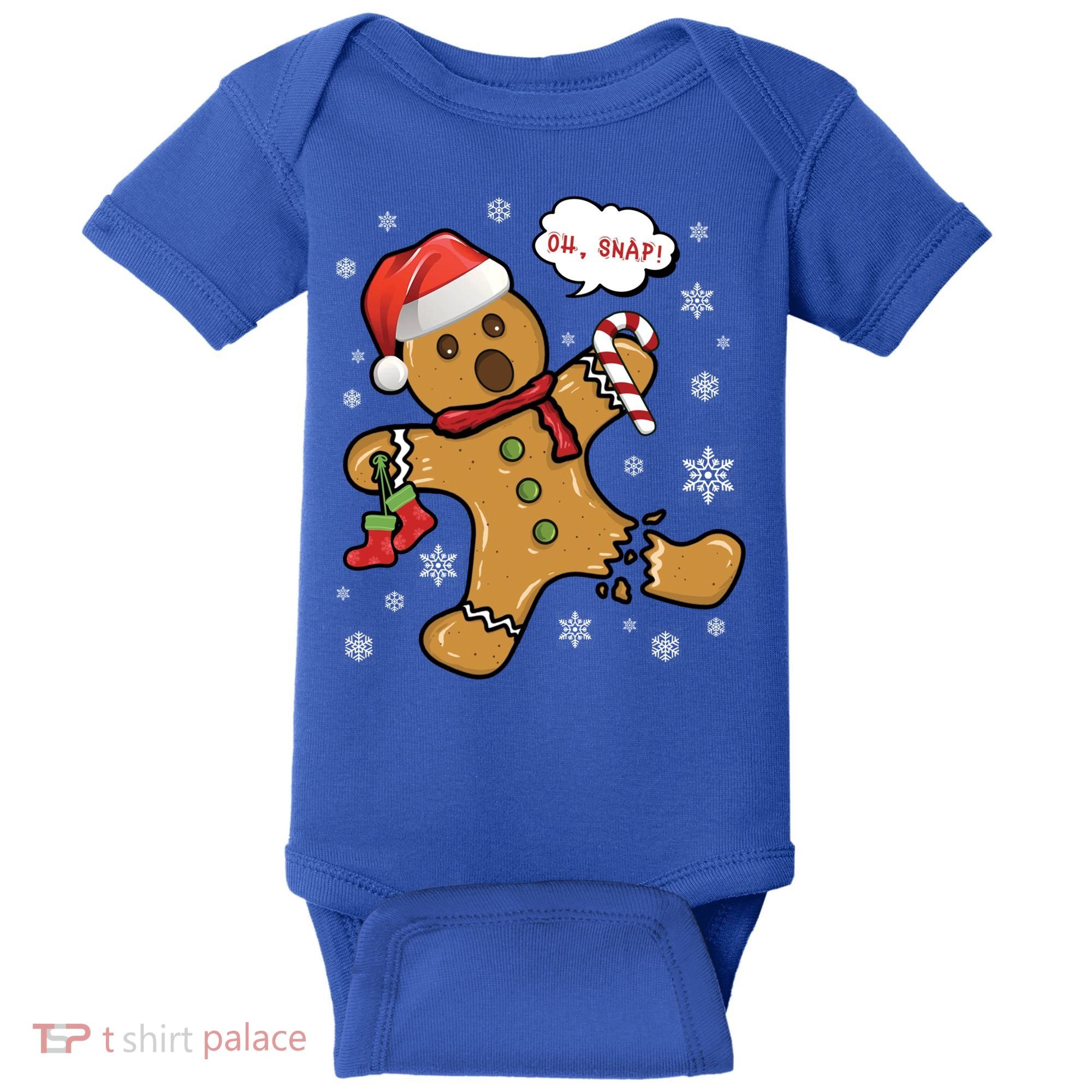 Gingerbread Cookie Santa Hat Oh Snap Funny Christmas Gift Baby Bodysuit