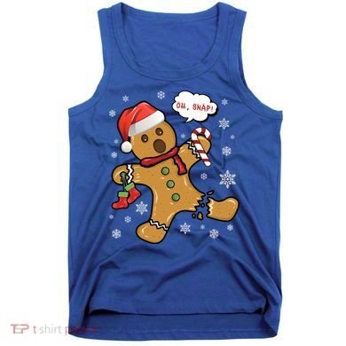 Gingerbread Cookie Santa Hat Oh Snap Funny Christmas Gift Tank Top