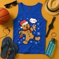 Gingerbread Cookie Santa Hat Oh Snap Funny Christmas Gift Tank Top thumb 4