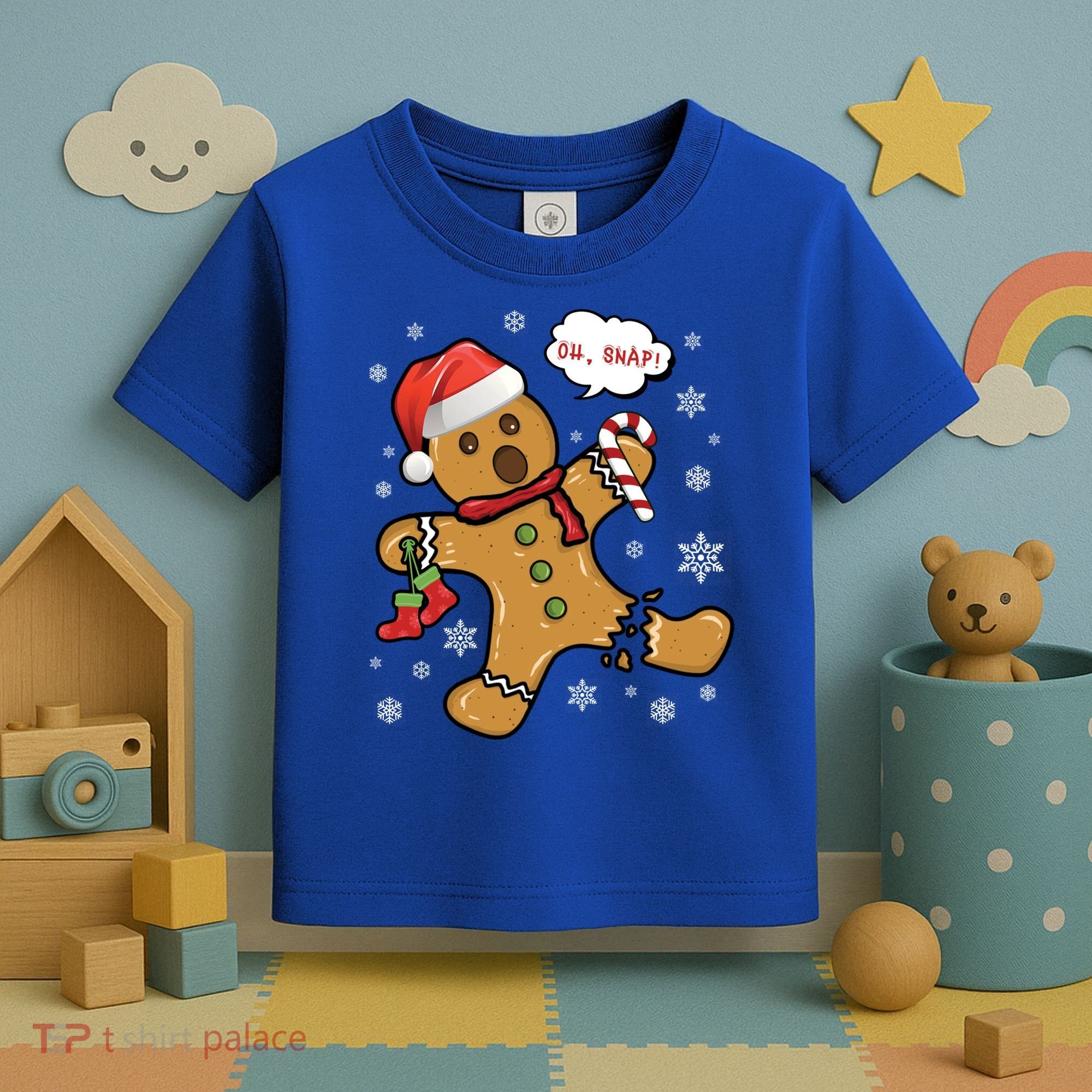 Gingerbread Cookie Santa Hat Oh Snap Funny Christmas Gift Toddler T-Shirt