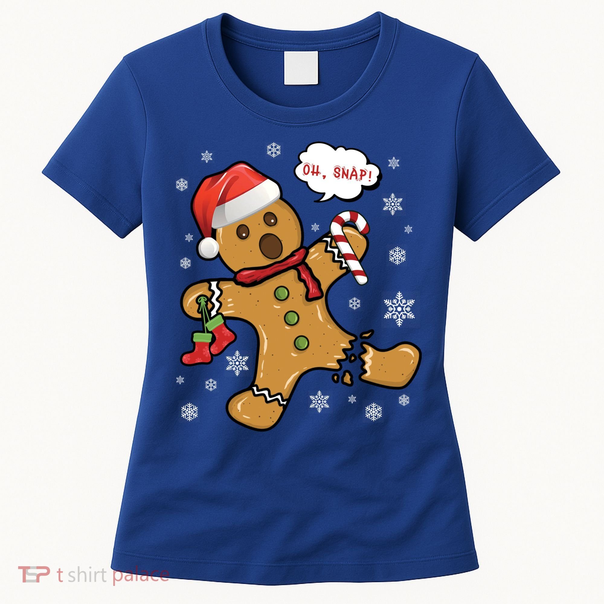 Gingerbread Cookie Santa Hat Oh Snap Funny Christmas Gift Women's T-Shirt