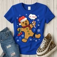 Gingerbread Cookie Santa Hat Oh Snap Funny Christmas Gift Women's T-Shirt thumb 3