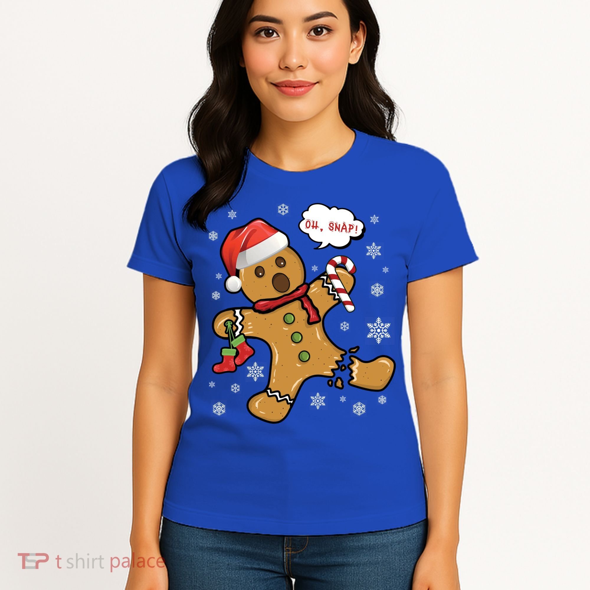 Gingerbread Cookie Santa Hat Oh Snap Funny Christmas Gift Women's T-Shirt