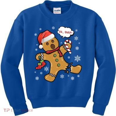 Gingerbread Cookie Santa Hat Oh Snap Funny Christmas Gift Kids Sweatshirt
