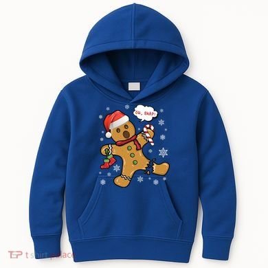 Gingerbread Cookie Santa Hat Oh Snap Funny Christmas Gift Kids Hoodie