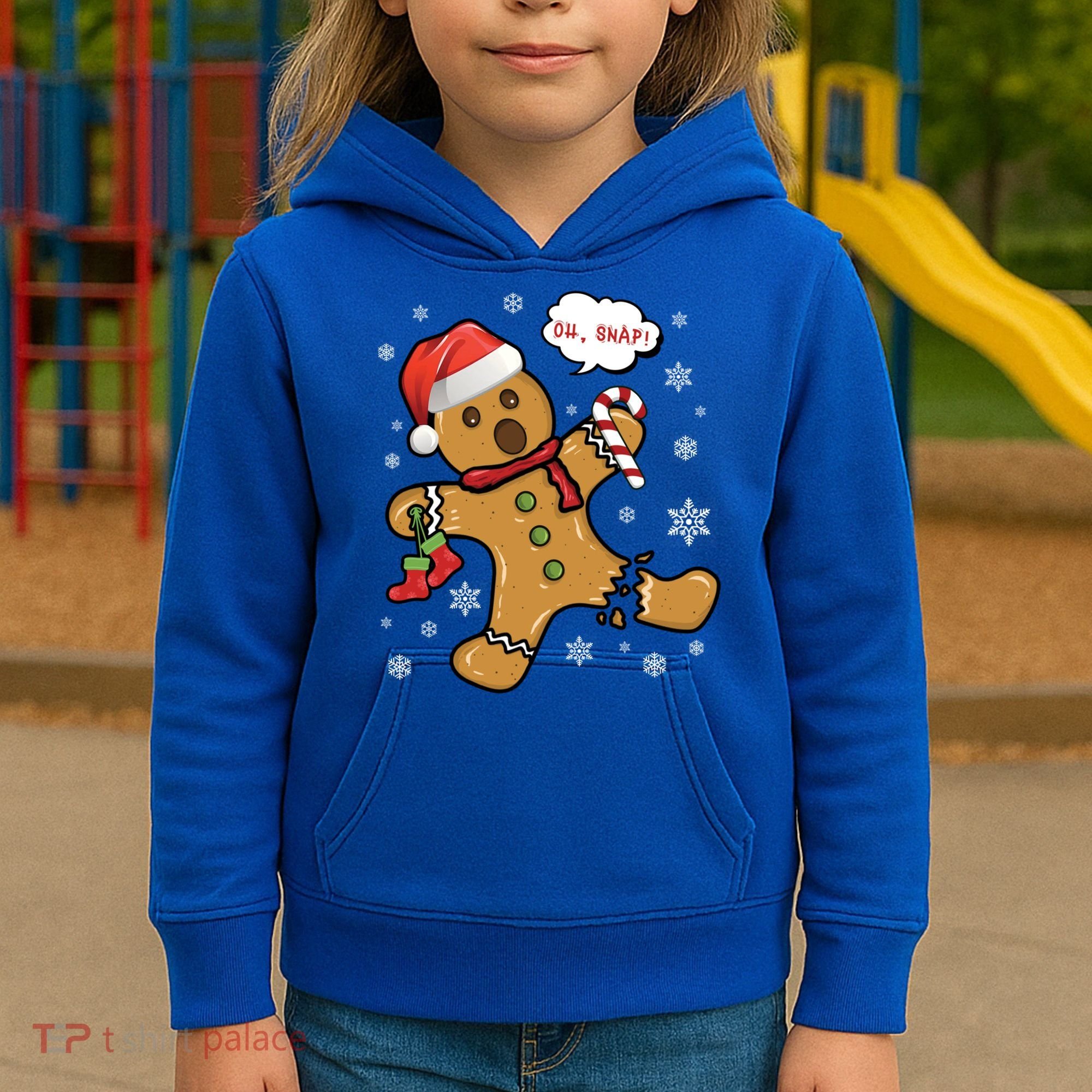 Gingerbread Cookie Santa Hat Oh Snap Funny Christmas Gift Kids Hoodie