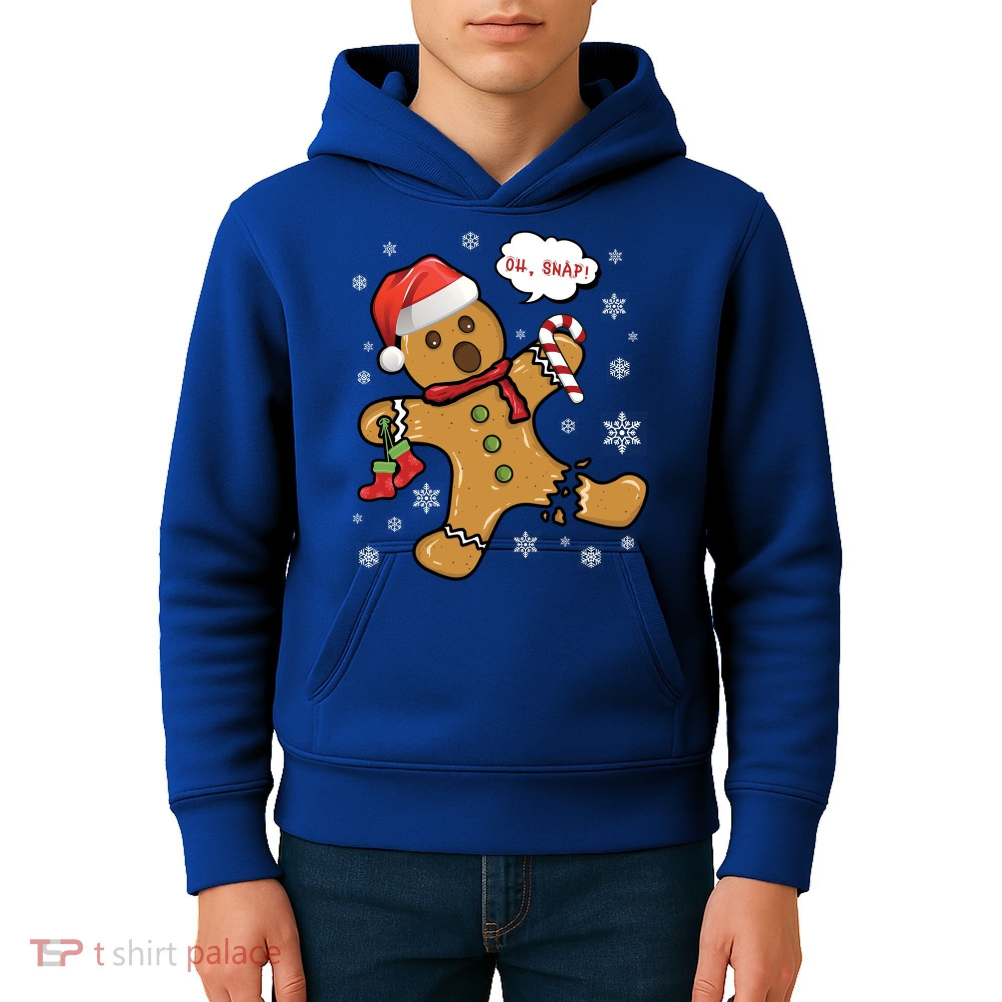 Gingerbread Cookie Santa Hat Oh Snap Funny Christmas Gift Kids Hoodie