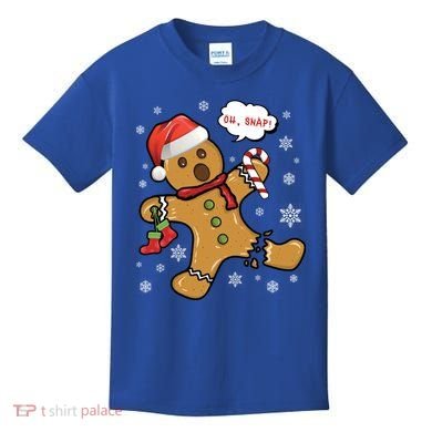 Gingerbread Cookie Santa Hat Oh Snap Funny Christmas Gift Kids T-Shirt
