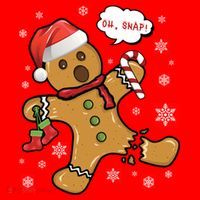Gingerbread Cookie Santa Hat Oh Snap Funny Christmas Gift Santa Hat thumb 1