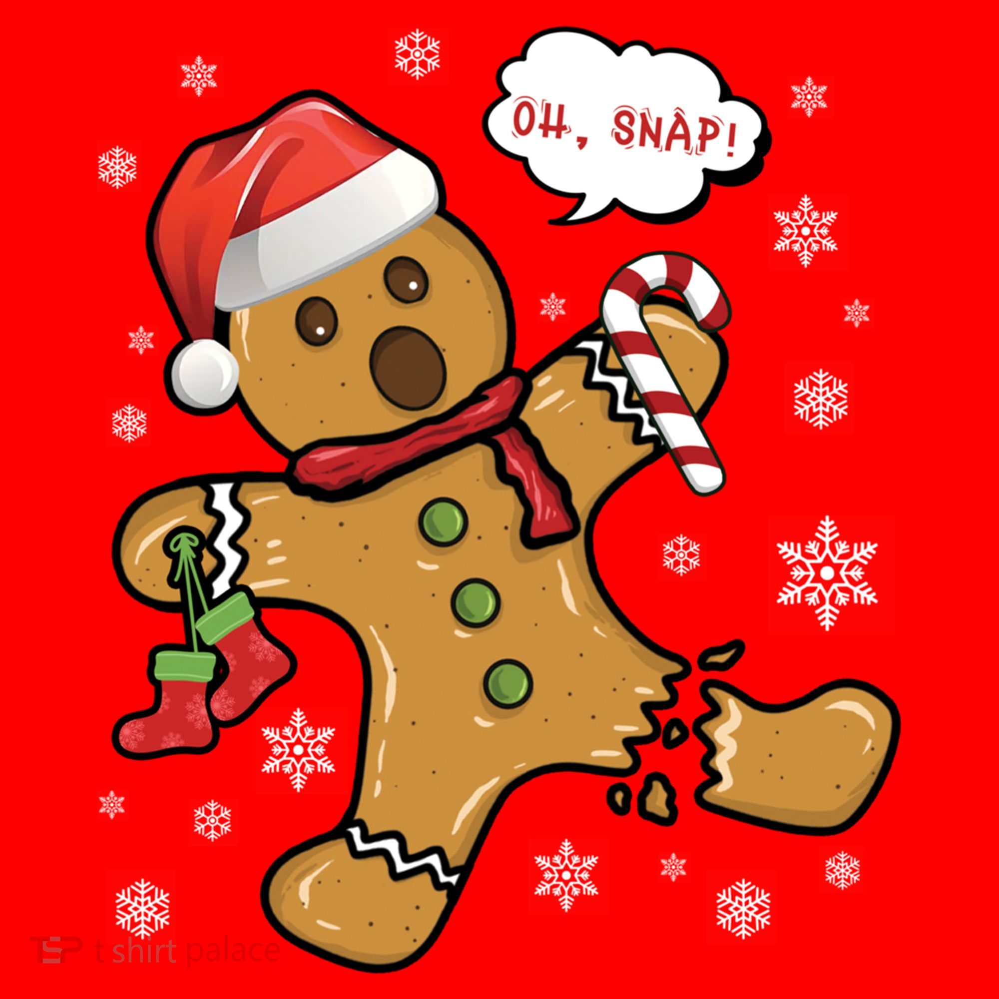 Gingerbread Cookie Santa Hat Oh Snap Funny Christmas Gift Santa Hat