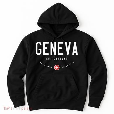 Geneva Coordinates Switzerland Flag Hoodie