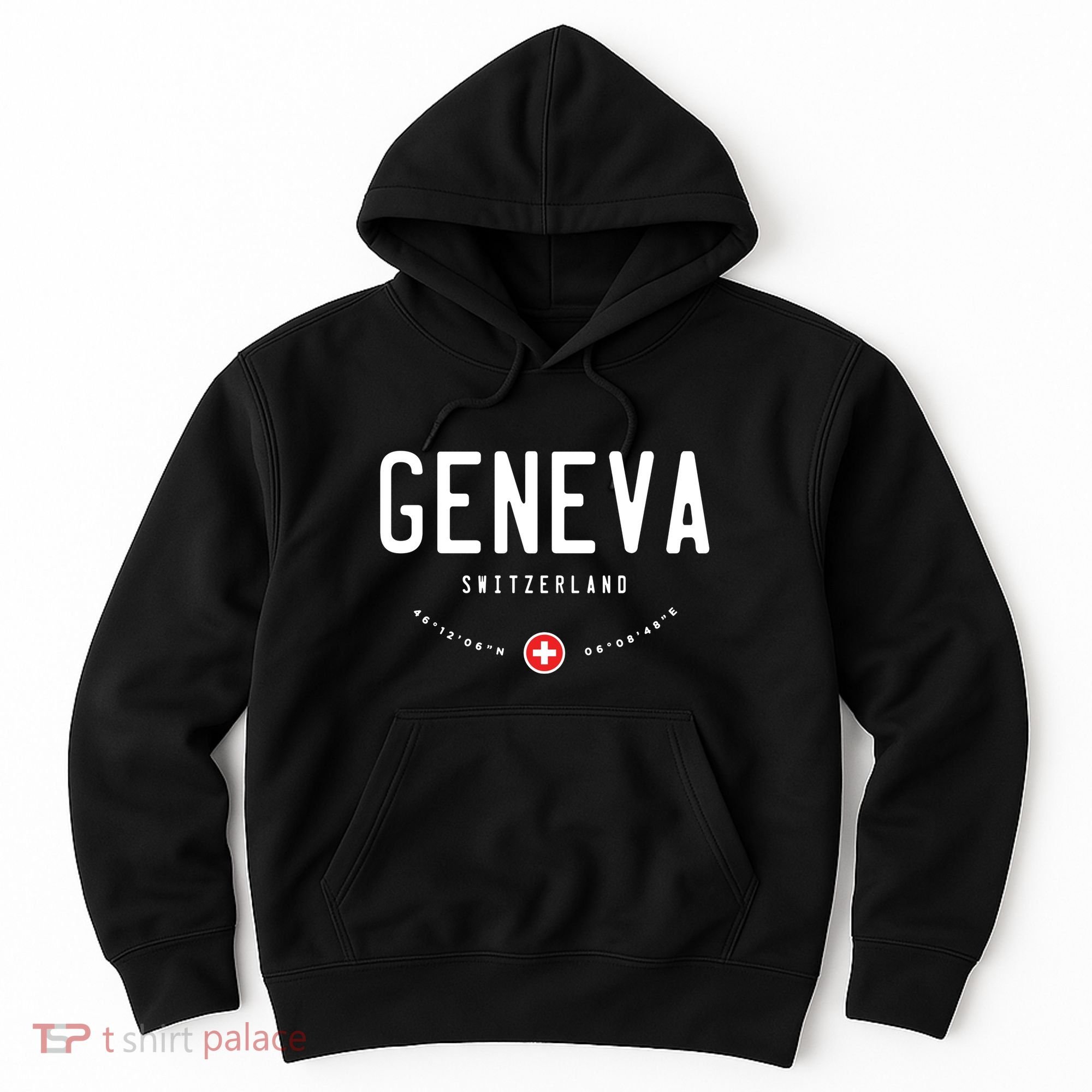 Geneva Coordinates Switzerland Flag Hoodie