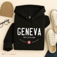 Geneva Coordinates Switzerland Flag Hoodie thumb 4
