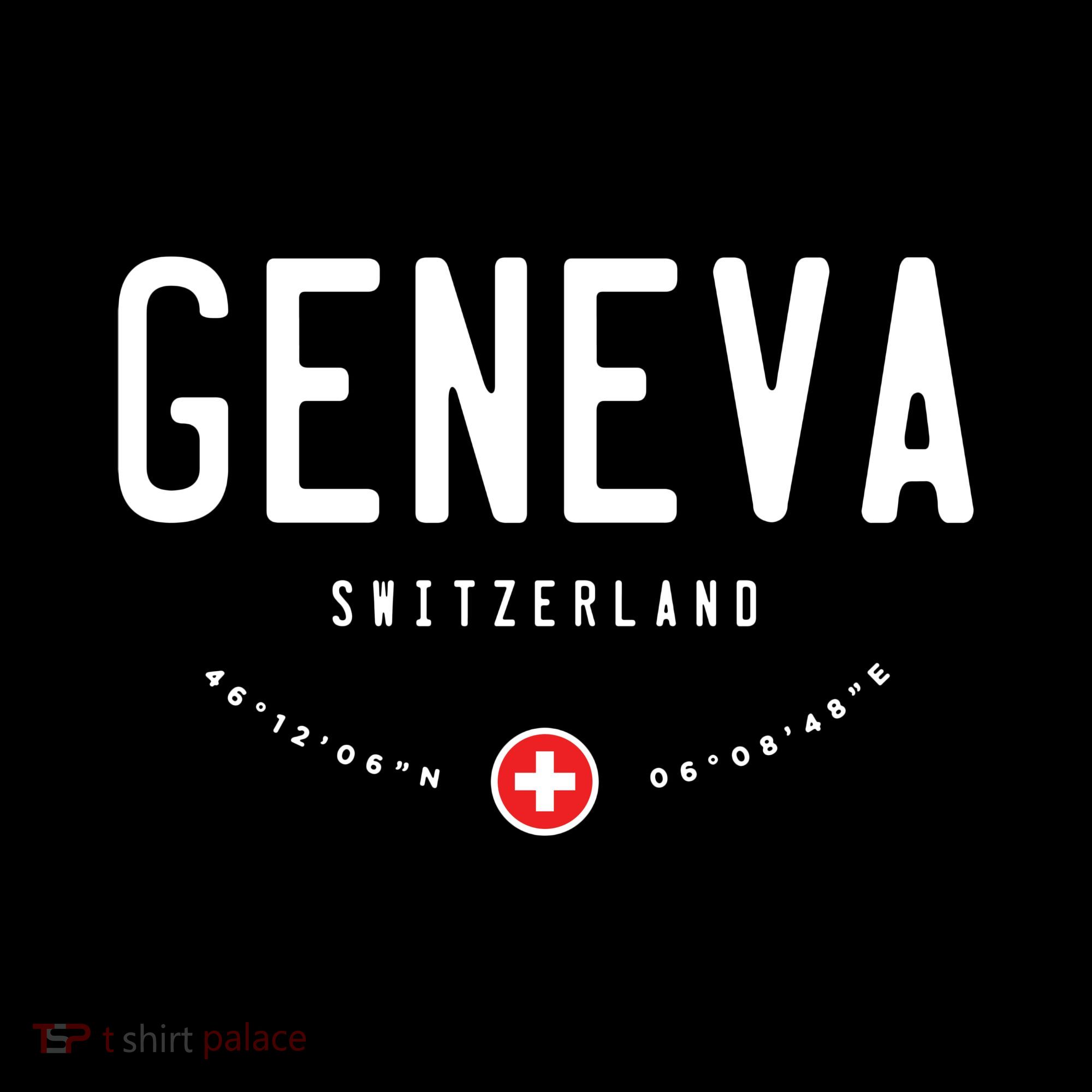 Geneva Coordinates Switzerland Flag Long Sleeve Shirt