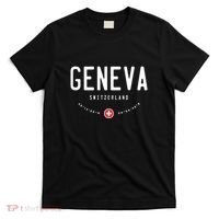 Geneva Coordinates Switzerland Flag T-Shirt thumb 0