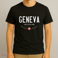 Geneva Coordinates Switzerland Flag T-Shirt thumb 3