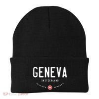 Geneva Coordinates Switzerland Flag Beanie thumb 0