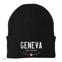 Geneva Coordinates Switzerland Flag Beanie thumb 0