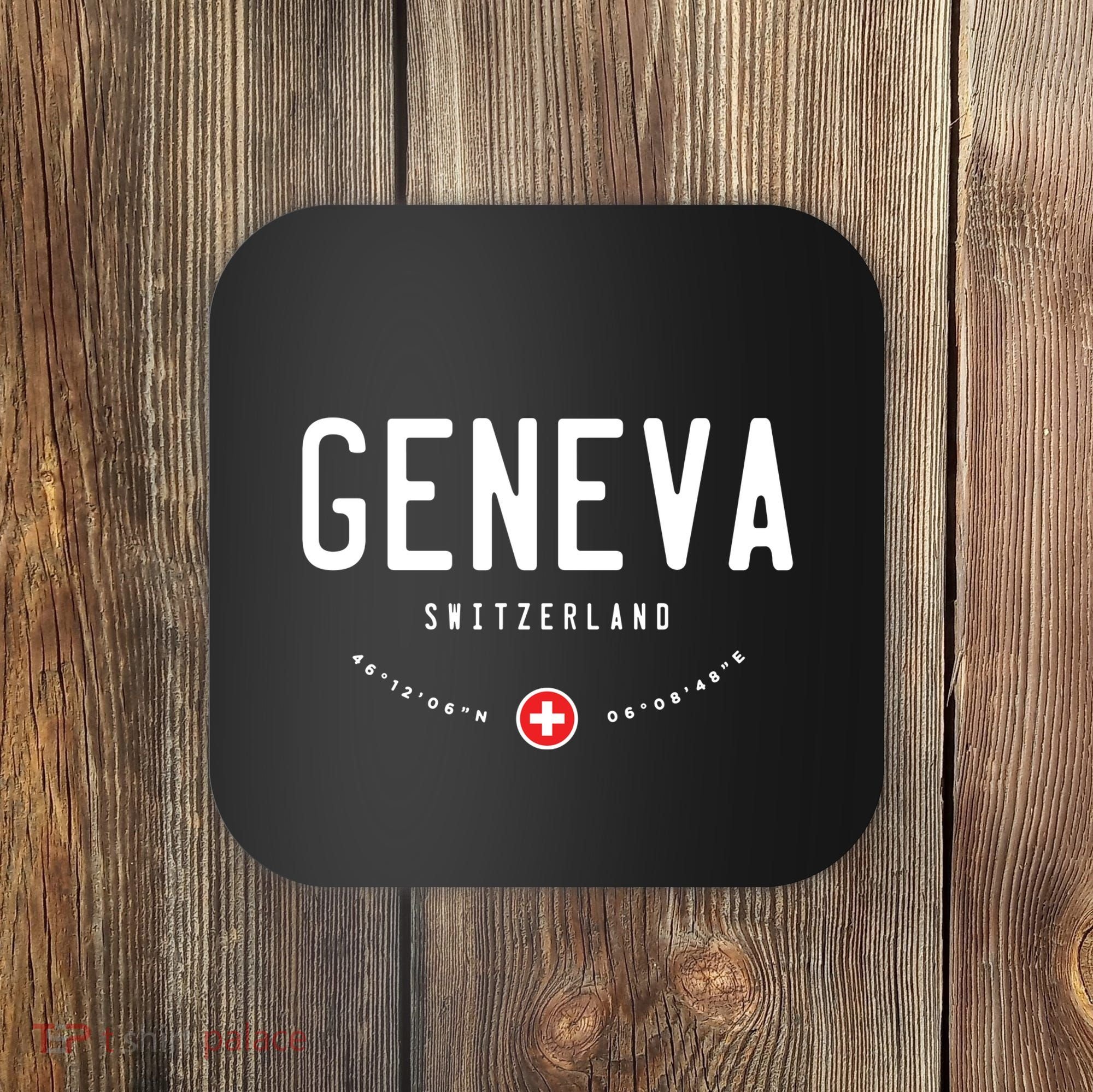 Geneva Coordinates Switzerland Flag Coaster