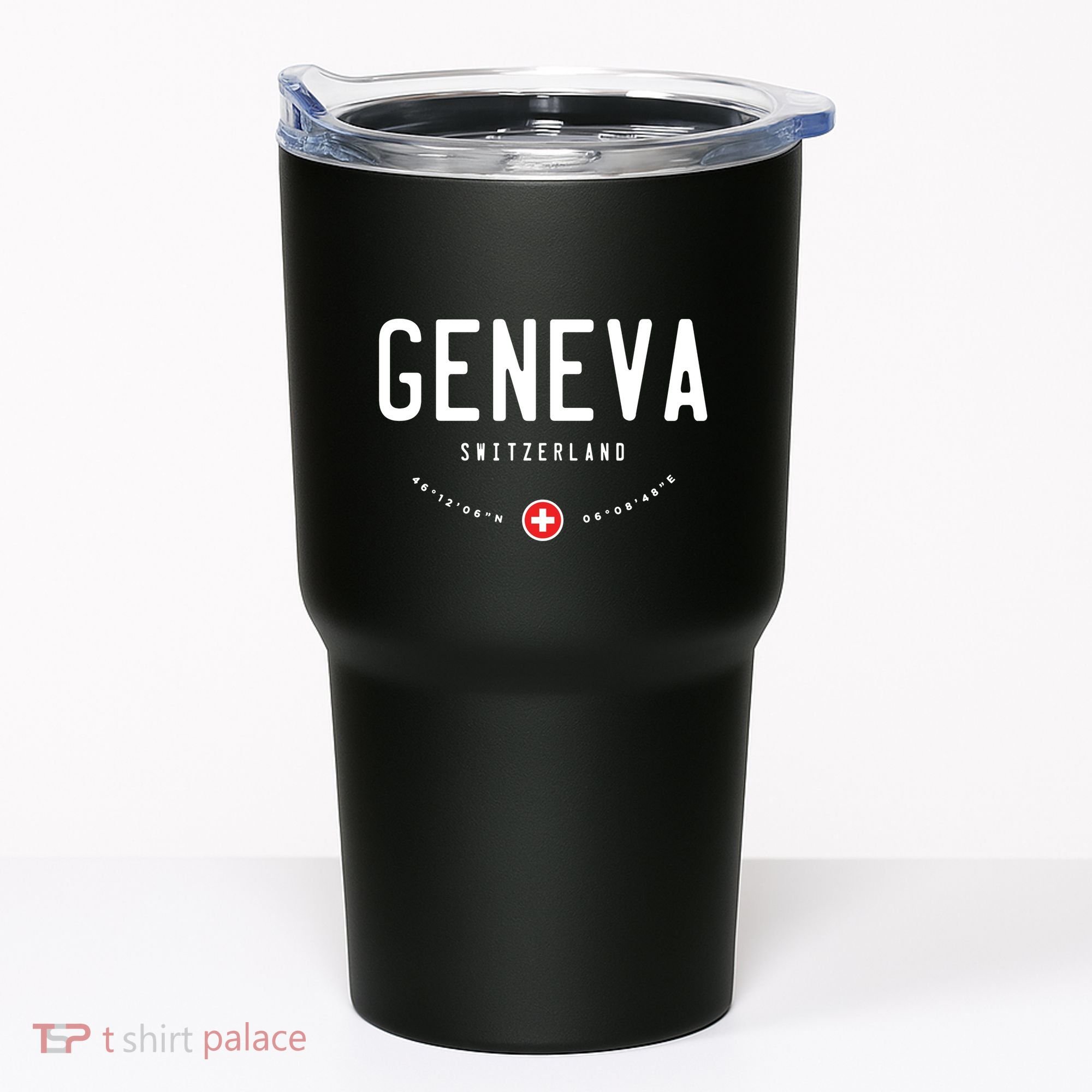 Geneva Coordinates Switzerland Flag Tumbler