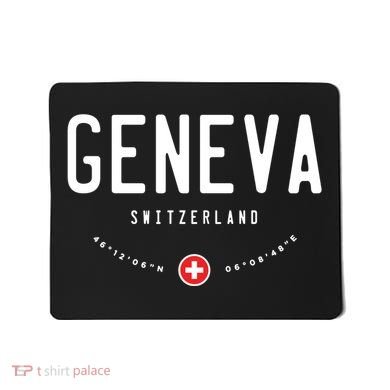 Geneva Coordinates Switzerland Flag Mousepad