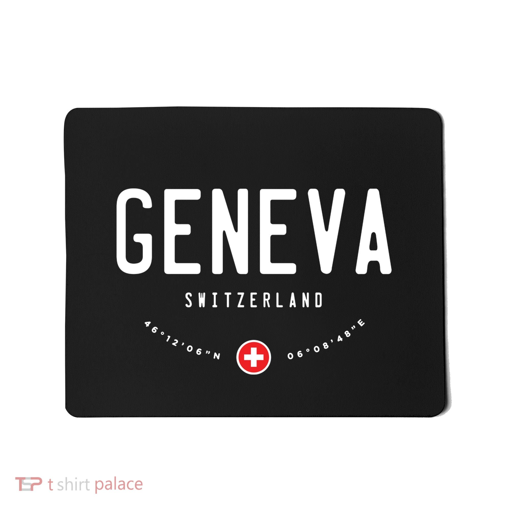 Geneva Coordinates Switzerland Flag Mousepad