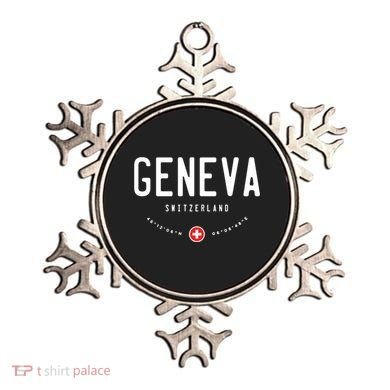 Geneva Coordinates Switzerland Flag Ornament