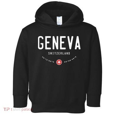 Geneva Coordinates Switzerland Flag Toddler Hoodie