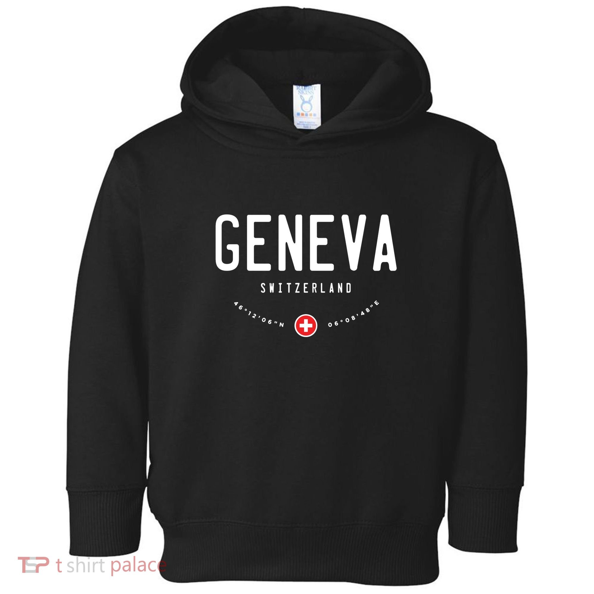 Geneva Coordinates Switzerland Flag Toddler Hoodie
