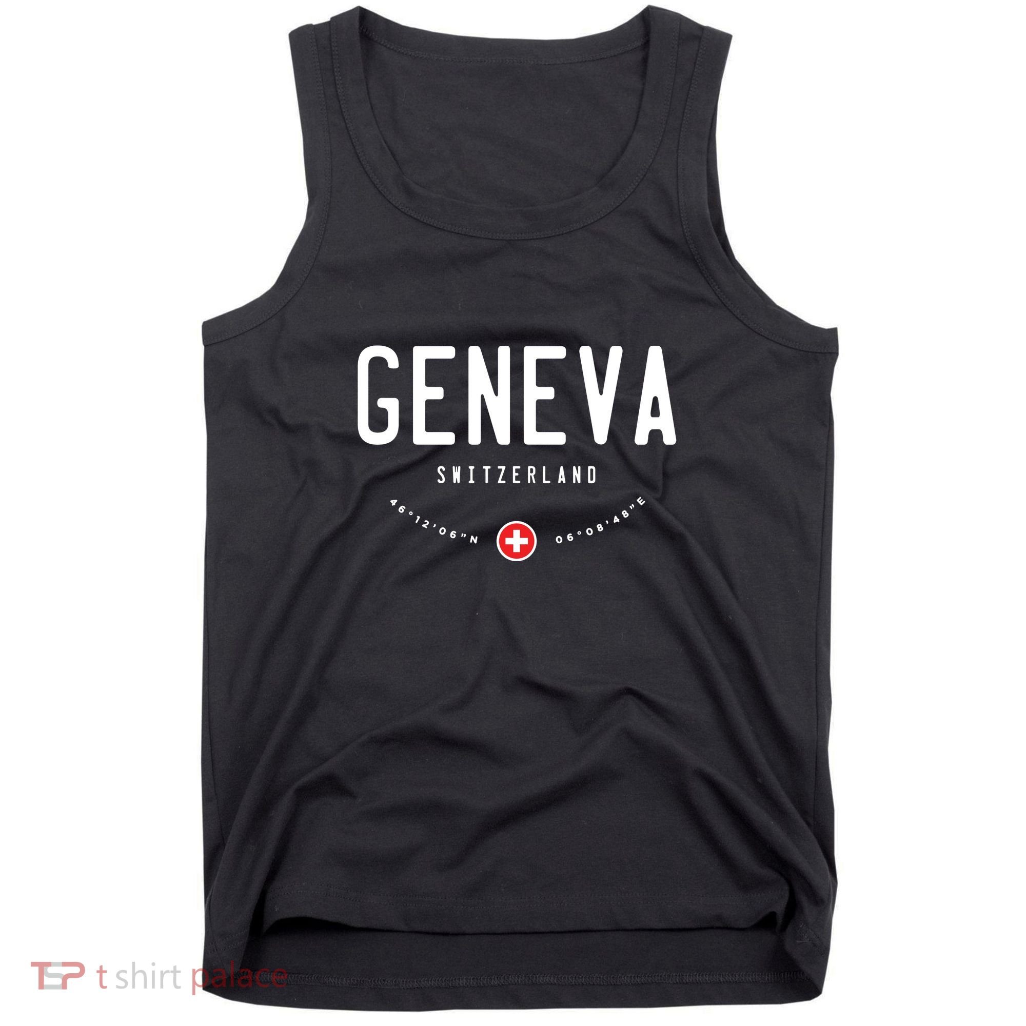 Geneva Coordinates Switzerland Flag Tank Top