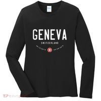 Geneva Coordinates Switzerland Flag Women's Long Sleeve Shirt thumb 0