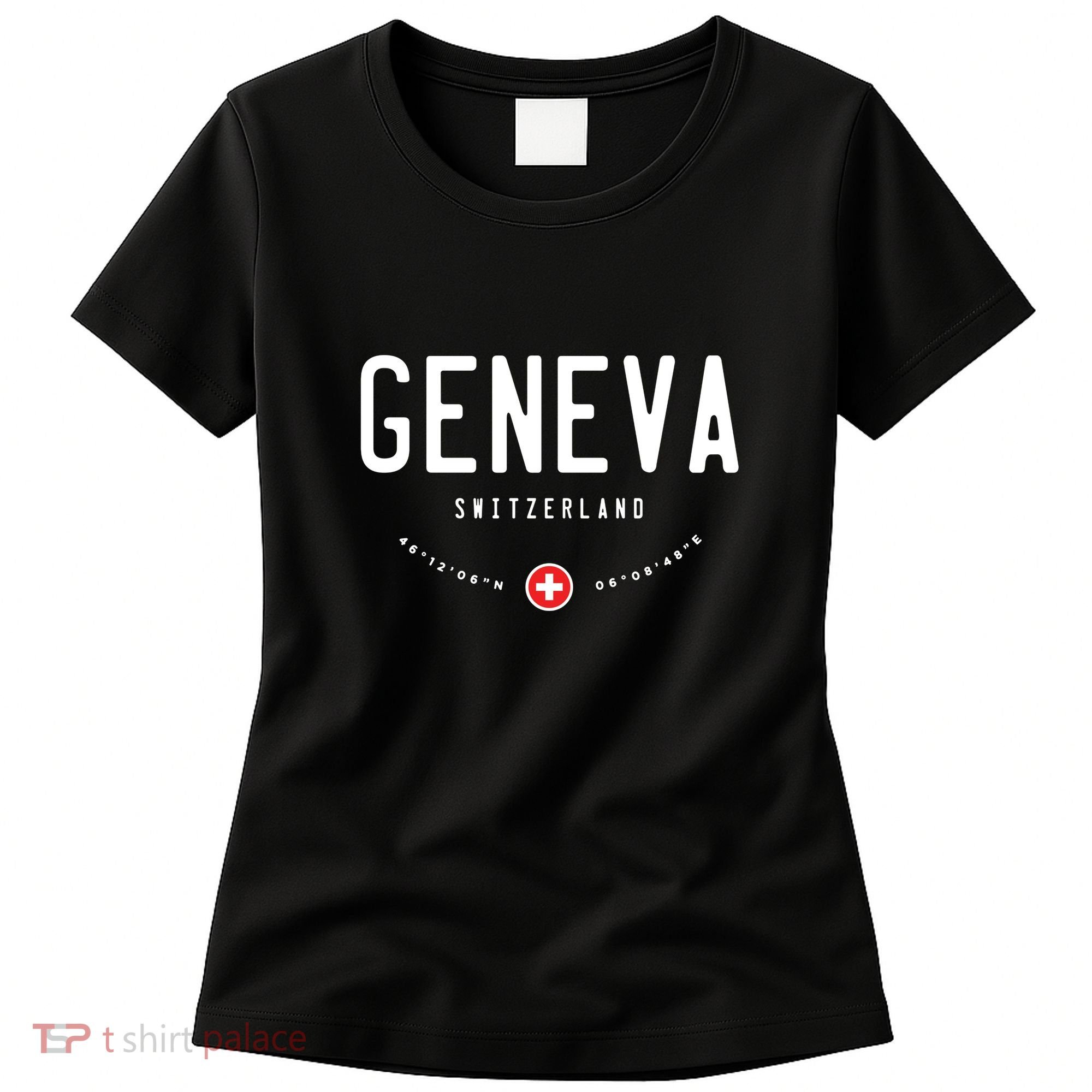 Geneva Coordinates Switzerland Flag Women's T-Shirt