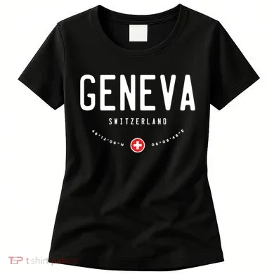 Geneva Coordinates Switzerland Flag Women's T-Shirt