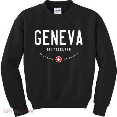 Geneva Coordinates Switzerland Flag Kids Sweatshirt