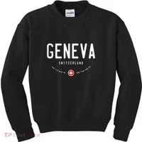 Geneva Coordinates Switzerland Flag Kids Sweatshirt thumb 0